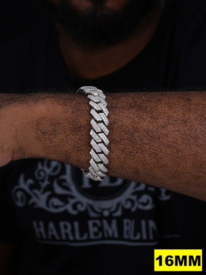 MOISSANITE #1 Bestseller Miami Cuban Link Prong Bracelet Iced Out - 925 Silver - 8mm-20mm - 6" - 9"
