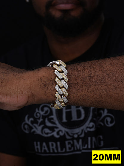MOISSANITE #1 Bestseller Miami Cuban Link Prong Bracelet Iced Out - 14k Gold Vermeil & 925 Silver - 8mm-20mm - 6" - 9"