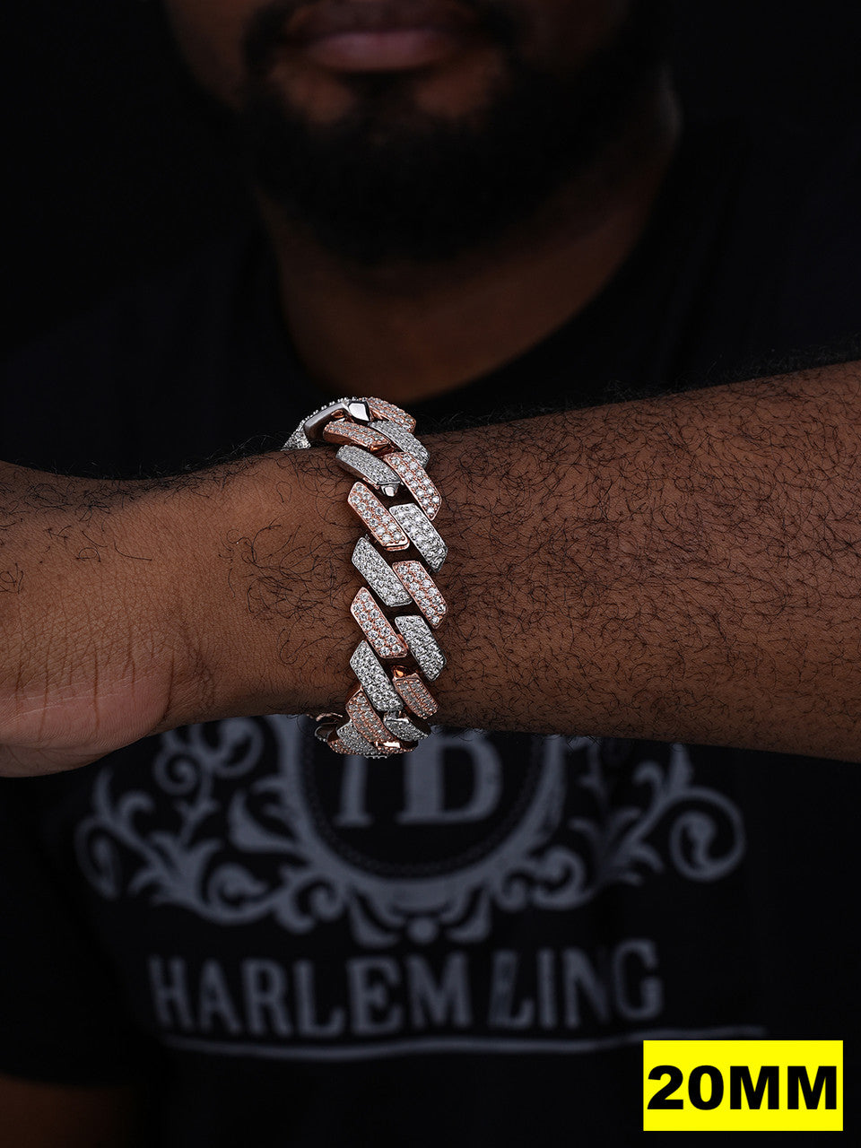 MOISSANITE Real Miami Cuban Link Prong Bracelet Iced 14k Rose Gold