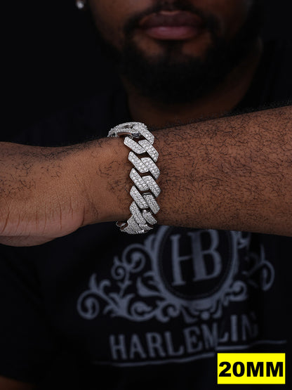 MOISSANITE #1 Bestseller Miami Cuban Link Prong Bracelet Iced Out - 925 Silver - 8mm-20mm - 6" - 9"