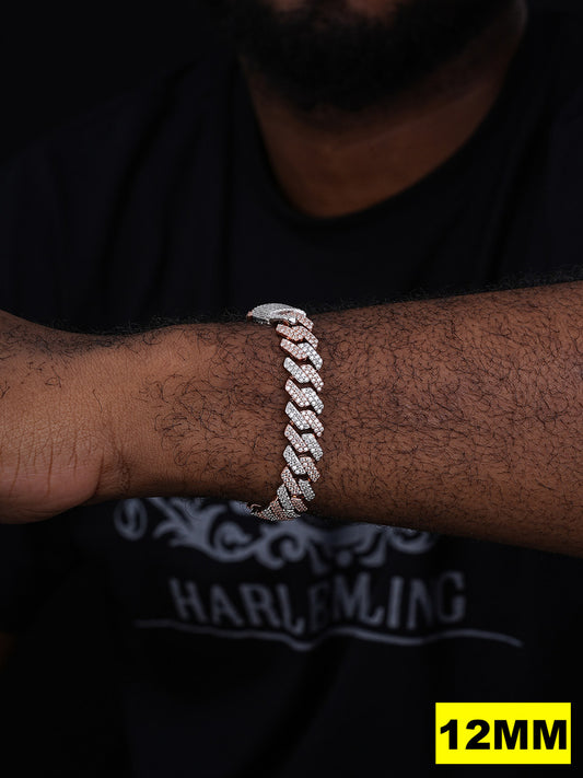 MOISSANITE #1 Bestseller Miami Cuban Link Prong Bracelet Iced Out - 14k Rose Gold Vermeil & 925 Silver - 8mm-20mm - 6" - 9"