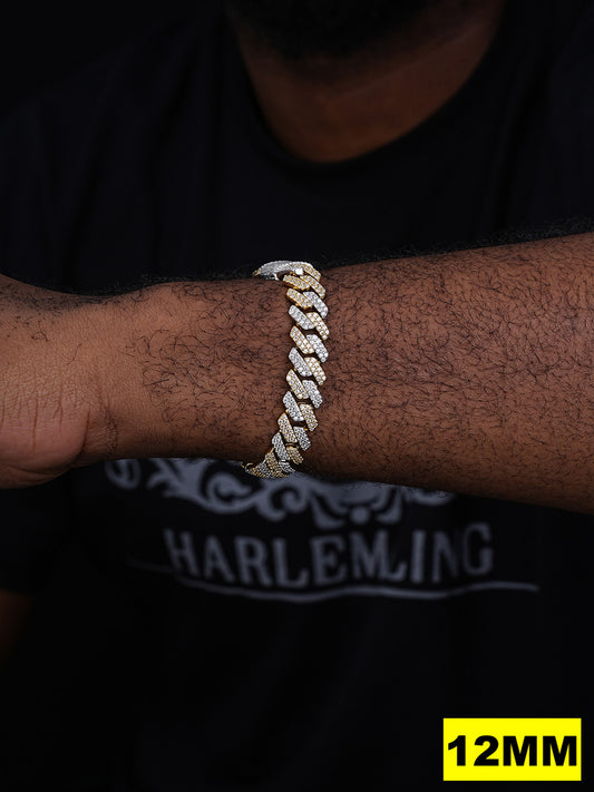 MOISSANITE #1 Bestseller Miami Cuban Link Prong Bracelet Iced Out - 14k Gold Vermeil & 925 Silver - 8mm-20mm - 6" - 9"