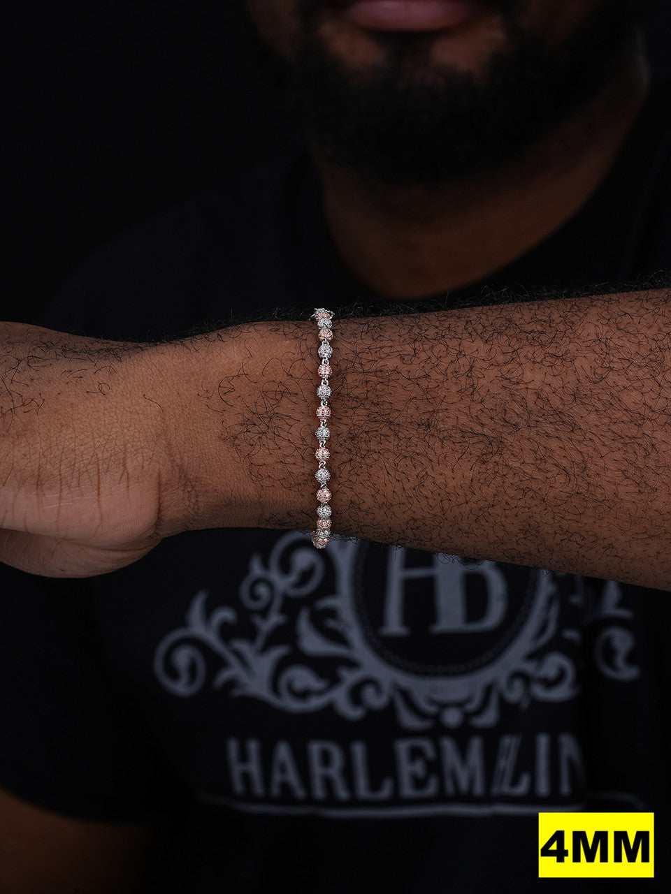 MOISSANITE Bead Ball Dogtag Necklace Chain - Rose Gold Vermeil & 925 Silver - 4mm-10mm - 7.5"-8.5"