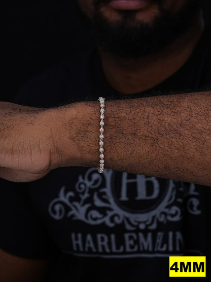 MOISSANITE Bead Ball Dogtag Necklace Chain - Rose Gold Vermeil & 925 Silver - 4mm-10mm - 7.5"-8.5"