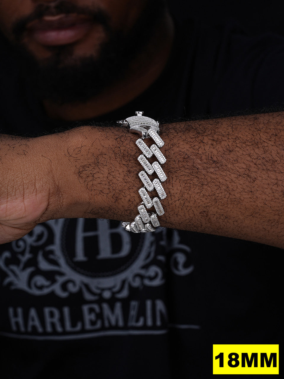 MOISSANITE Baguette Modern Prong Miami Cuban Link Bracelet Iced Out - 925 Silver - 12mm-22mm - 7"-8.5"