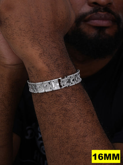 MOISSANITE Classic Nugget Bracelet Iced Out - 14k Gold Vermeil 925 Silver - 925 Silver - 8mm-16mm - 7"-8.5"