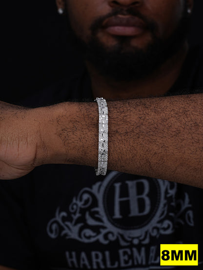 MOISSANITE Classic Nugget Bracelet Iced Out - 14k Gold Vermeil 925 Silver - 925 Silver - 8mm-16mm - 7"-8.5"