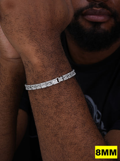 MOISSANITE Classic Nugget Bracelet Iced Out - 14k Gold Vermeil 925 Silver - 925 Silver - 8mm-16mm - 7"-8.5"