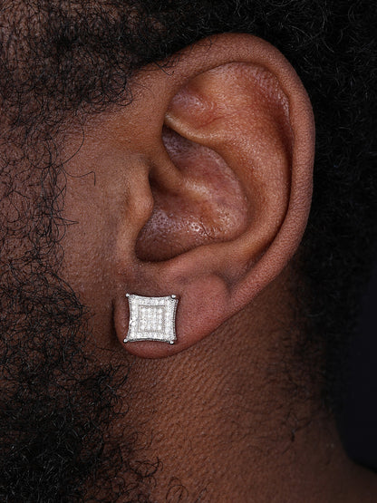 MOISSANITE 3D Kite Classic Iced Out Earrings - 925 Silver - 11mm