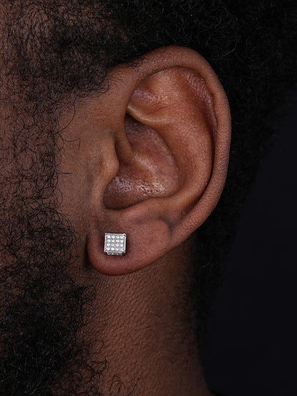 MOISSANITE 3D Cube Rapper Earrings - 925 Silver - 6mm