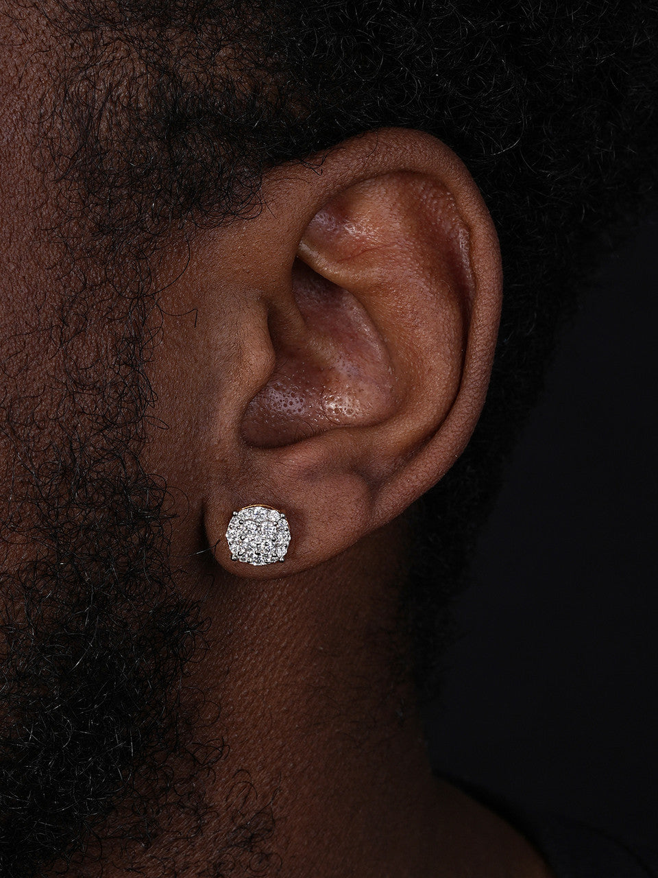 MOISSANITE Iced Out Culture Earrings - 14k Gold Vermeil 925 Silver - 9mm