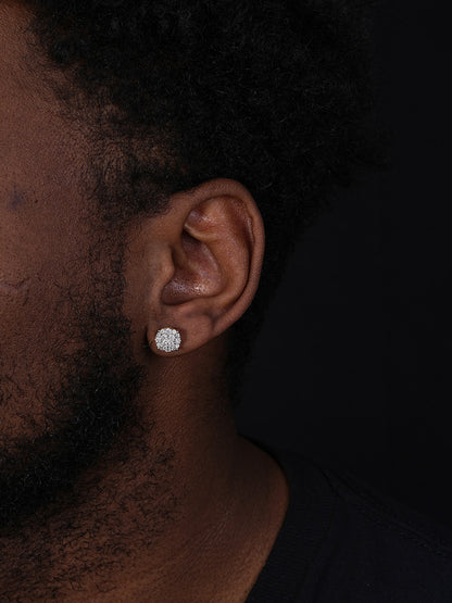 Iced Out Culture Earrings - 14k Gold Vermeil 925 Silver - CZ Stones - 9mm