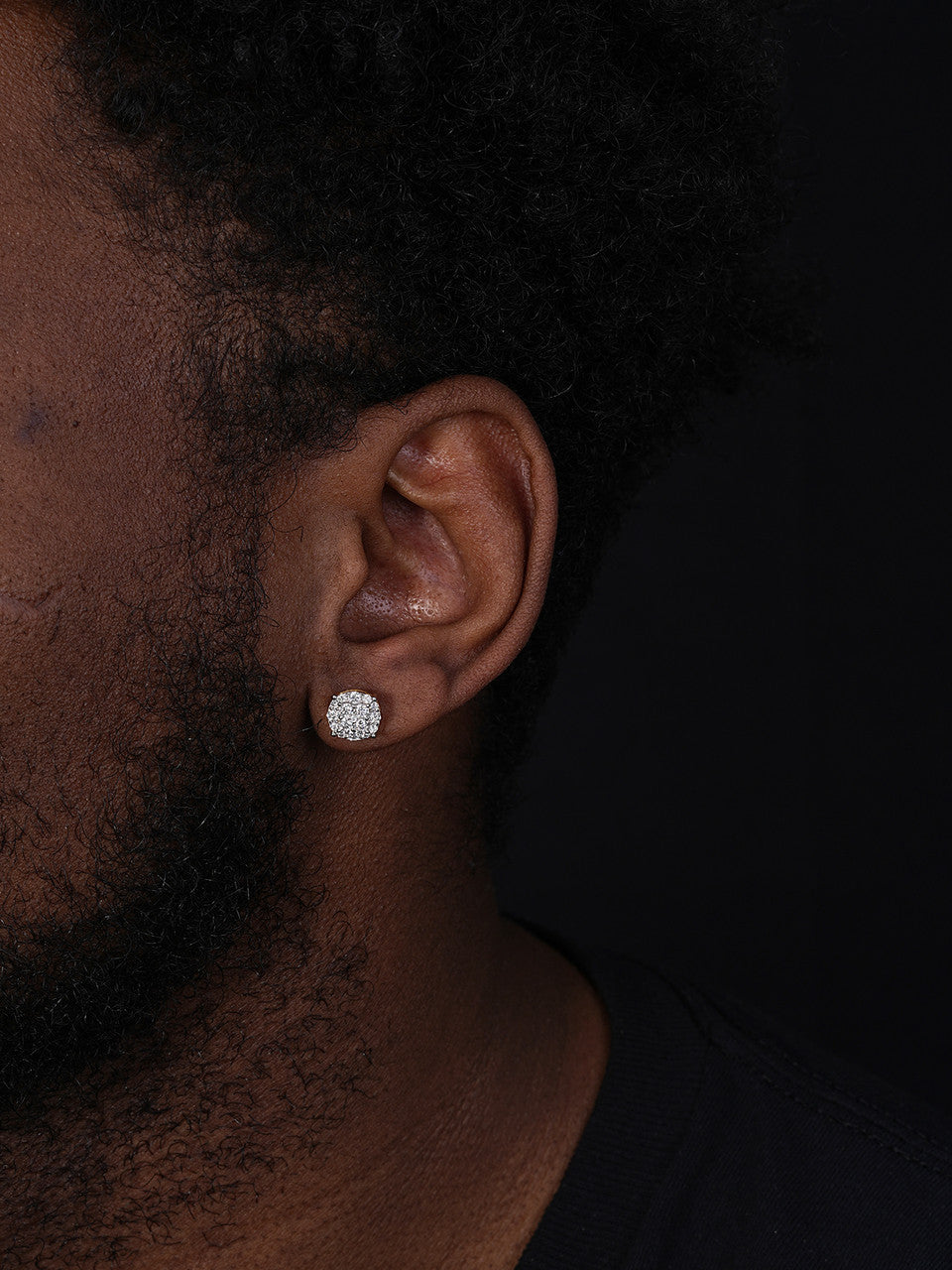 MOISSANITE Iced Out Culture Earrings - 14k Gold Vermeil 925 Silver - 9mm