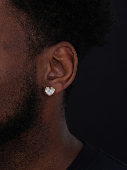 Eternal Love Heart Shaped Earrings - 14k Rose Gold Vermeil 925 Silver - CZ Stones - 12mm