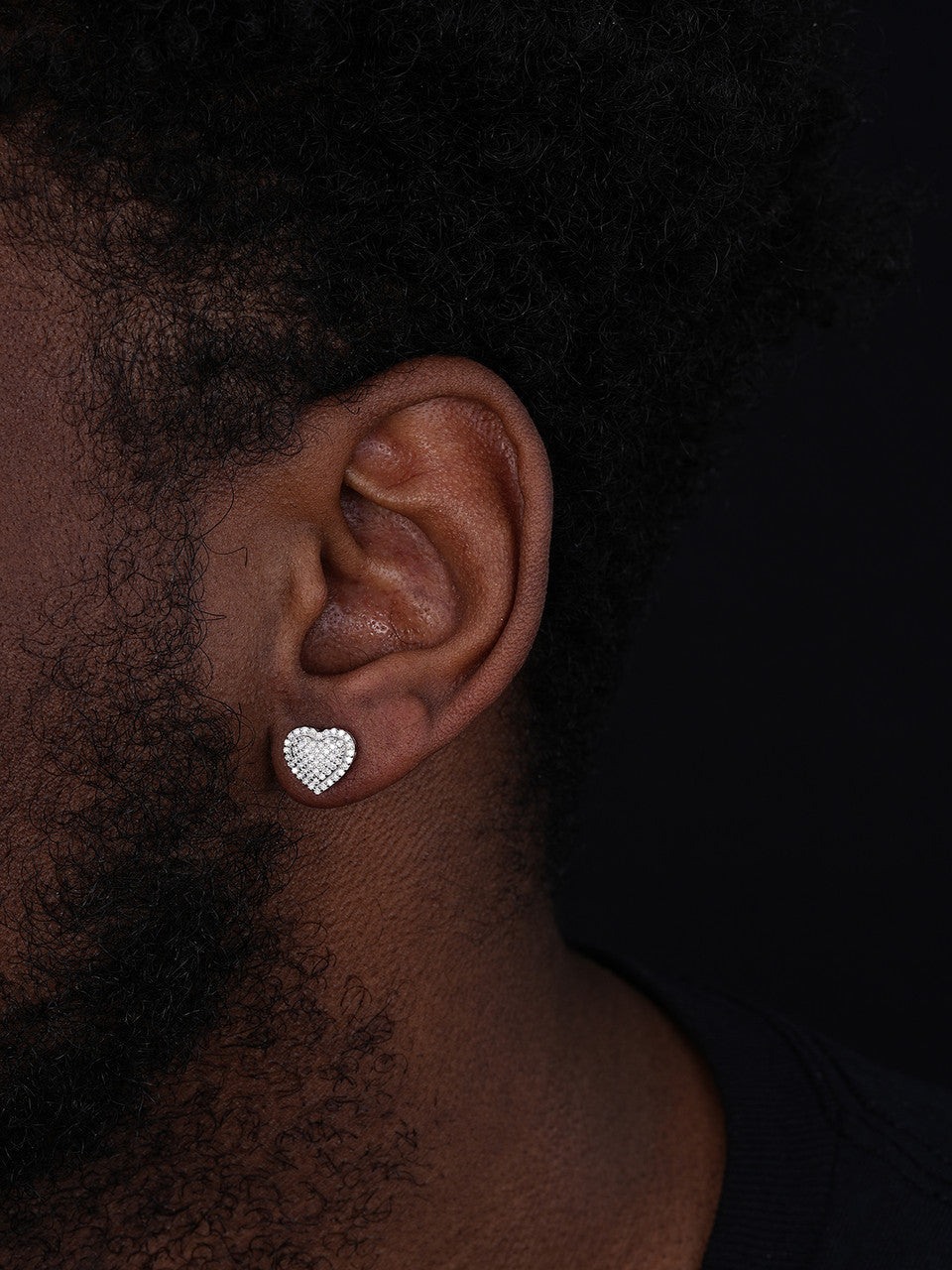 MOISSANITE 3D Heart Classic Iced Out Earrings - 925 Silver - 9.5mm