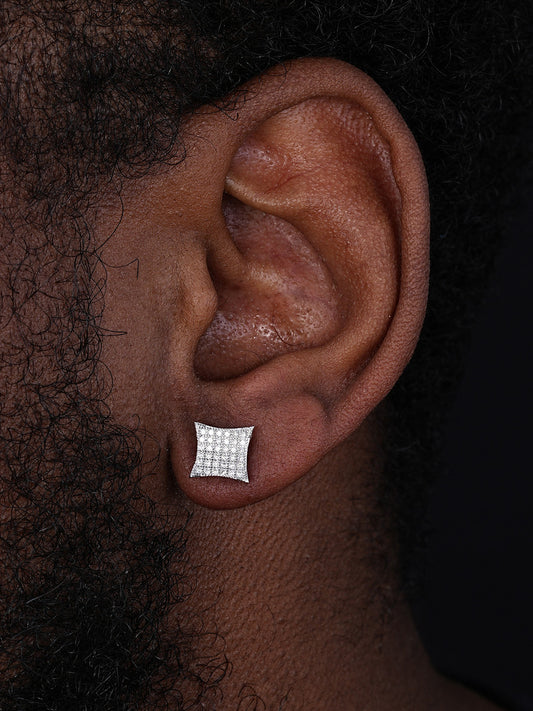 Harlem Kite Earrings - 14k Gold Vermeil 925 Silver - CZ Stones - 9mm