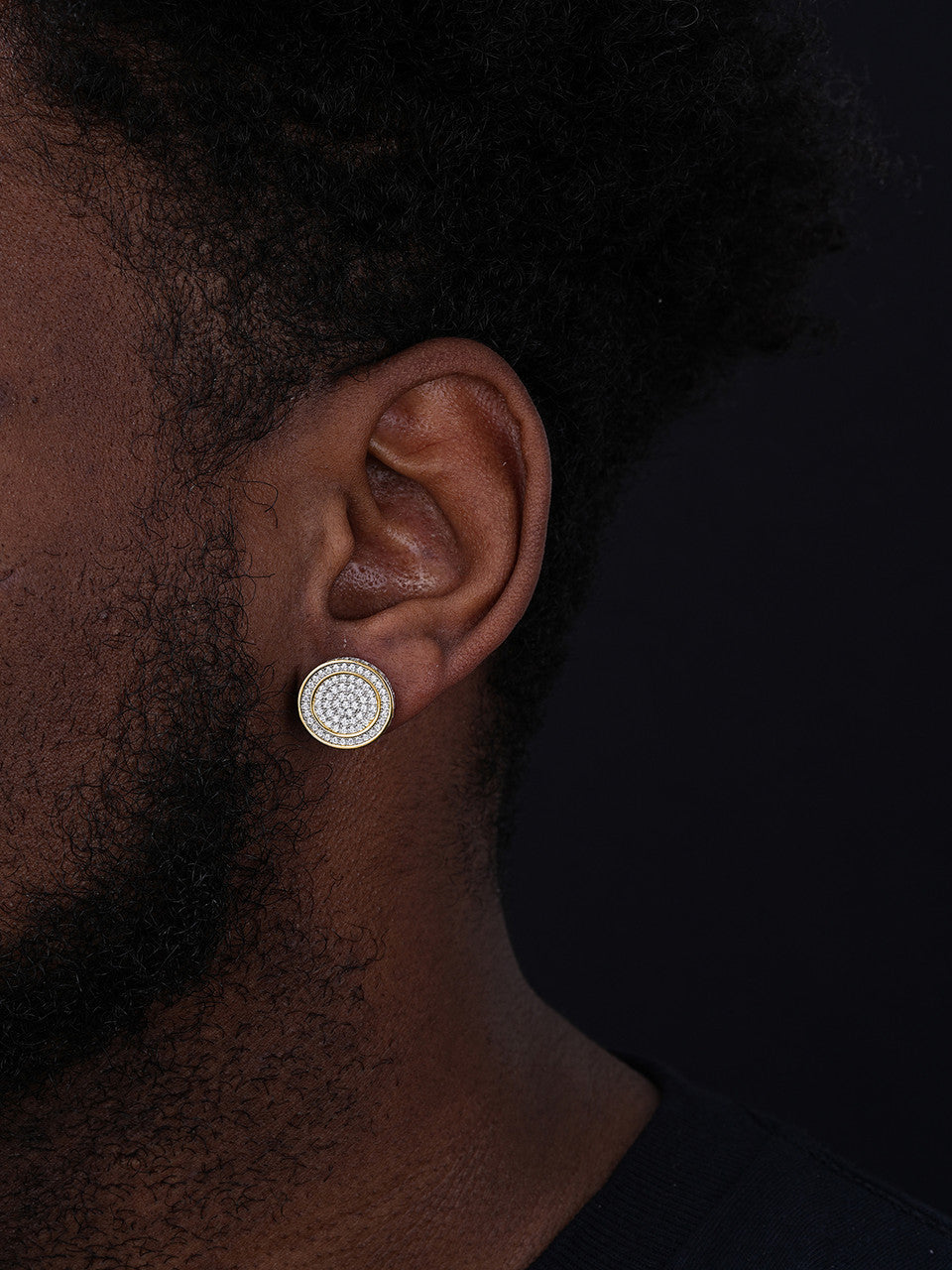 Everything Bigger In Texas Round Hip Hop Earrings - 14k Gold Vermeil 925 Silver - CZ Stones - 16mm