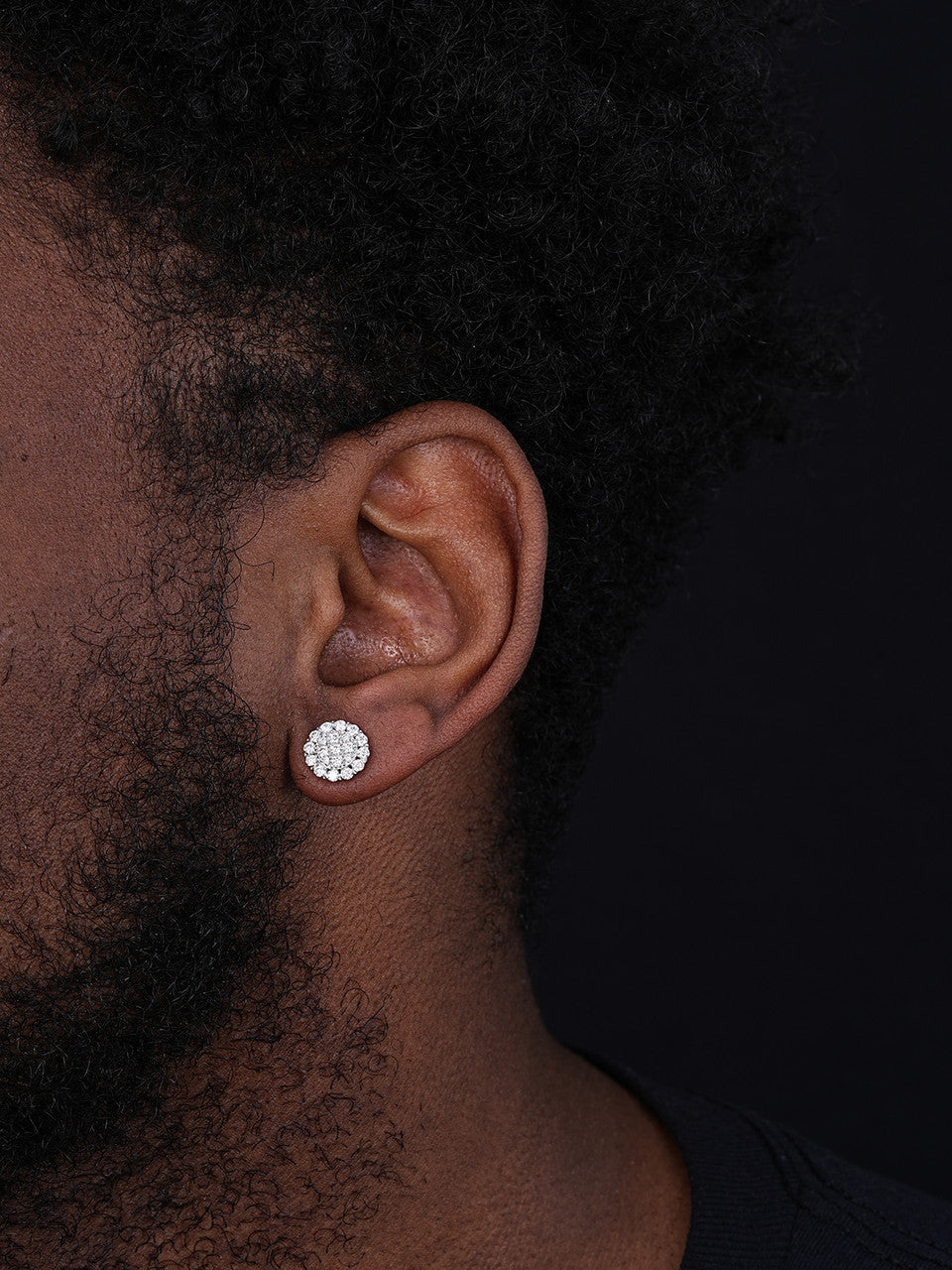 MOISSANITE Fully Iced Out Round Hip Hop Earrings - 925 Silver - 10.5mm