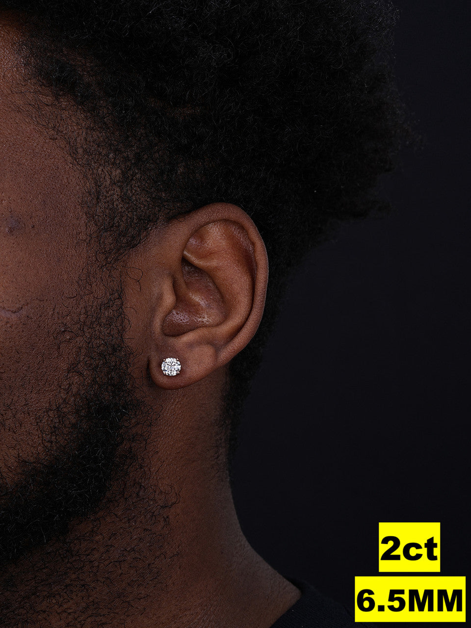 MOISSANITE Solitaire Stud Earrings - 14k Rose Gold Vermeil 925 Silver - 4mm-10mm - 0.6-8ct