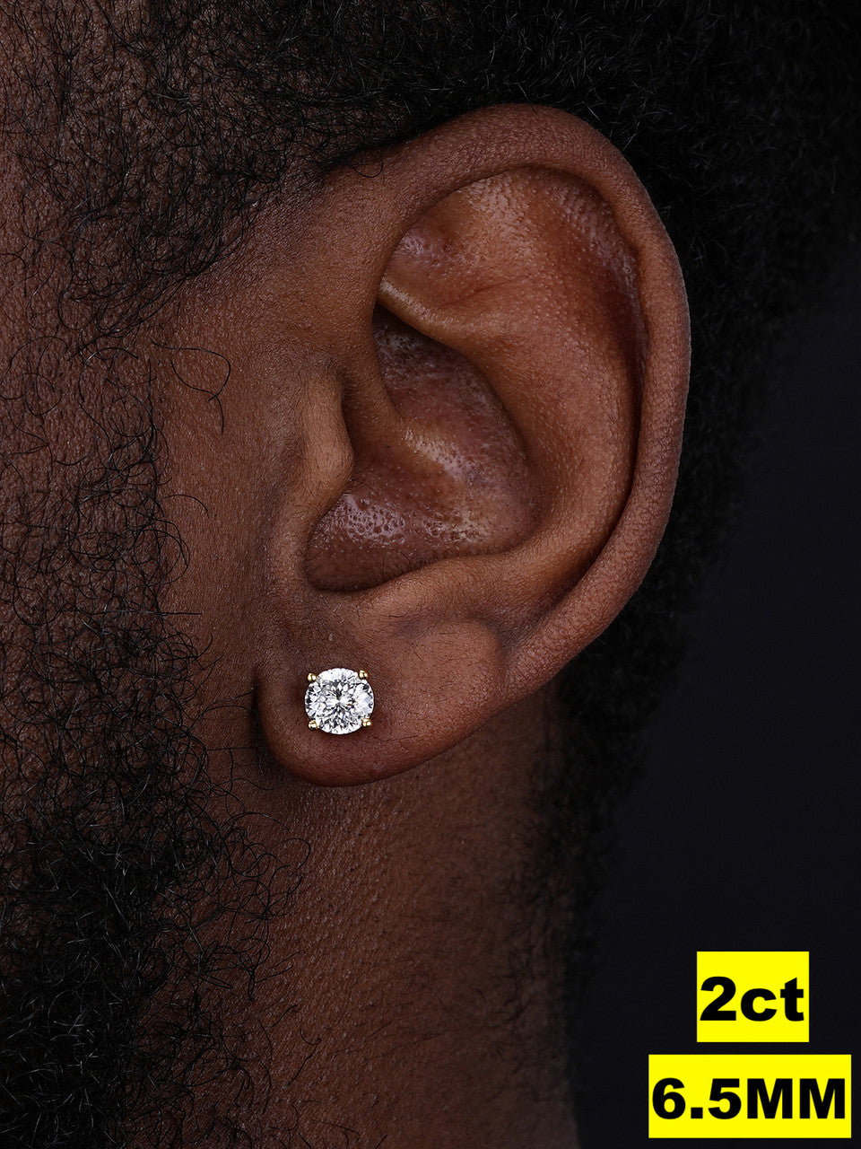 MOISSANITE Portuguese Cut - 100 Facets Each Stone - Solitaire Stud Earrings - 14k Gold Vermeil 925 Silver - 5mm-8mm - 1-4ct