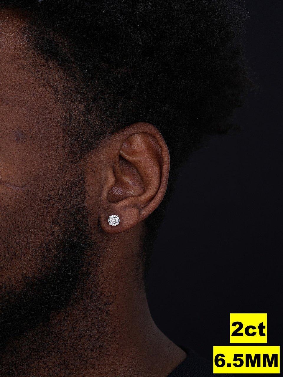 MOISSANITE Portuguese Cut - 100 Facets Each Stone - Solitaire Stud Earrings - 925 Silver - 5mm-8mm - 1-4ct