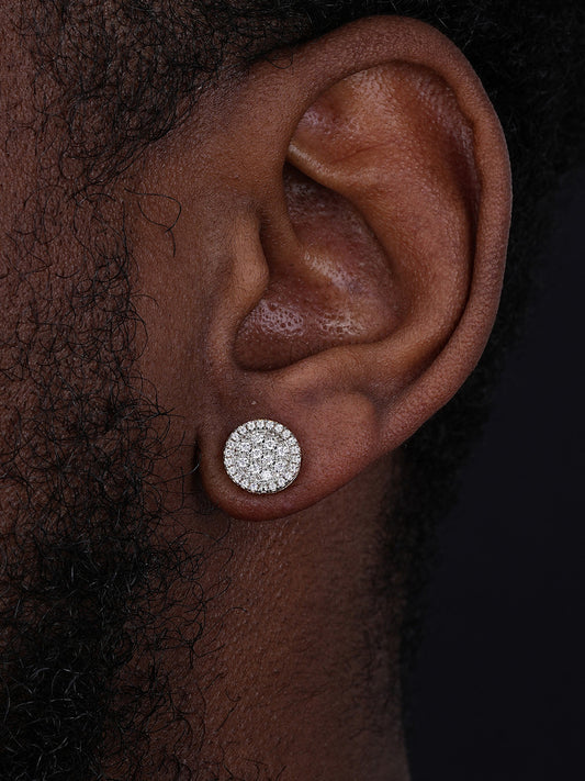 MOISSANITE Hip Hop Dream Earrings - 14k Gold Vermeil 925 Silver - 10.5mm