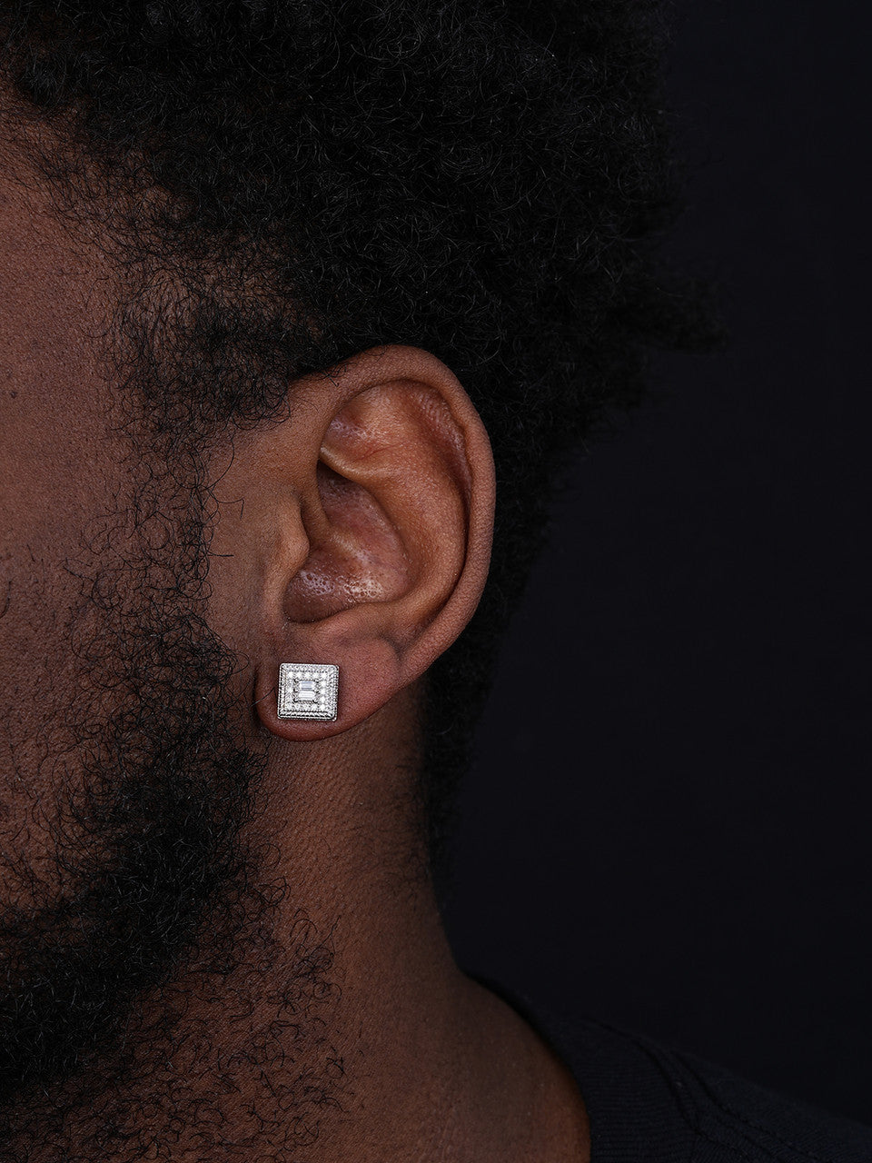 MOISSANITE Biggie Smalls Square Iced Out Earrings - 925 Silver - 10mm