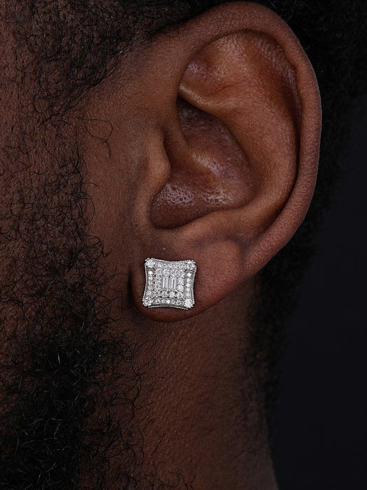 NYC Kite Iced Out Earrings - 14k Gold Vermeil 925 Silver - CZ Stones - 11mm