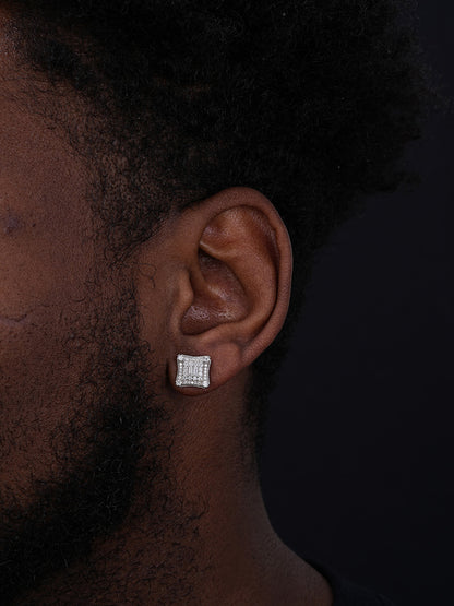 NYC Kite Iced Out Earrings - 14k Gold Vermeil 925 Silver - CZ Stones - 11mm