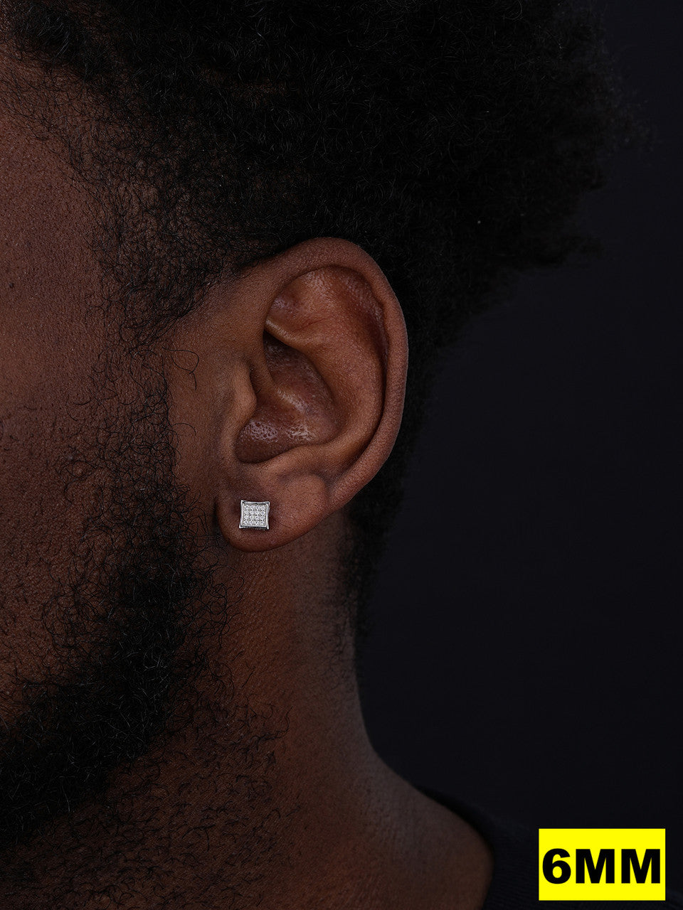 MOISSANITE Everyday Classic Square Iced Out Earrings - 925 Silver - 4mm -18mm