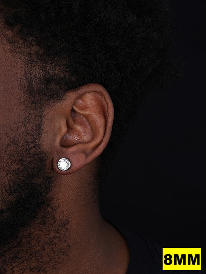 Real Moissanite Bezel Stud Earrings 925 Silver Mens Ladies Iced Diamond Tester 