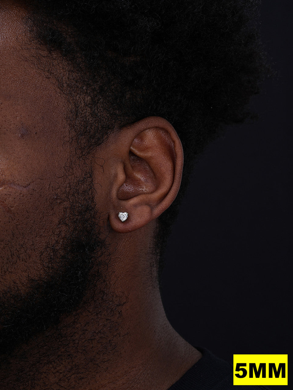 MOISSANITE Heart Shape Solitaire Stud Earrings - 925 Silver - 3mm-7mm - 0.2-2.4ct