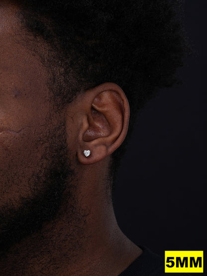 MOISSANITE Heart Shape Solitaire Stud Earrings - 925 Silver - 3mm-7mm - 0.2-2.4ct