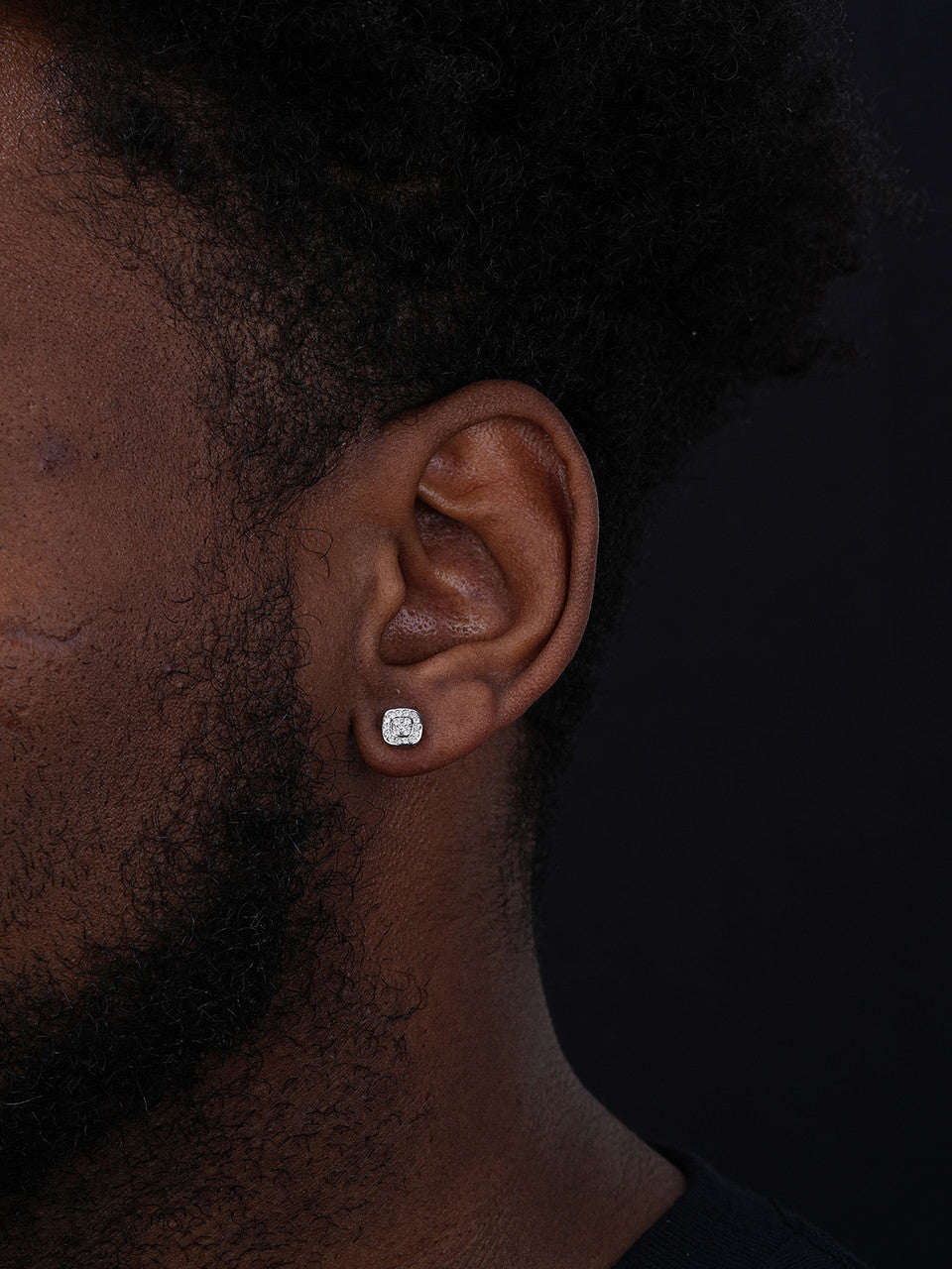 MOISSANITE Square Iced Out Earrings - 925 Silver - 7mm