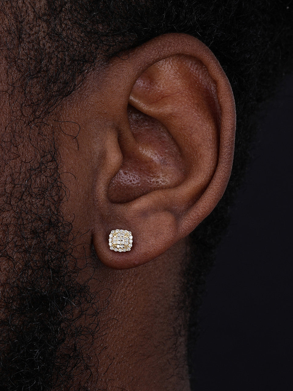 MOISSANITE MC Iced Out Earrings - 14k Gold Vermeil 925 Silver - 6.5mm