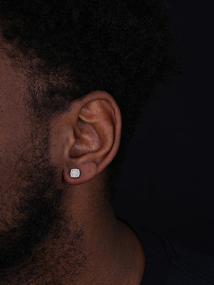 MOISSANITE MC Iced Out Earrings - 925 Silver - 6.5mm