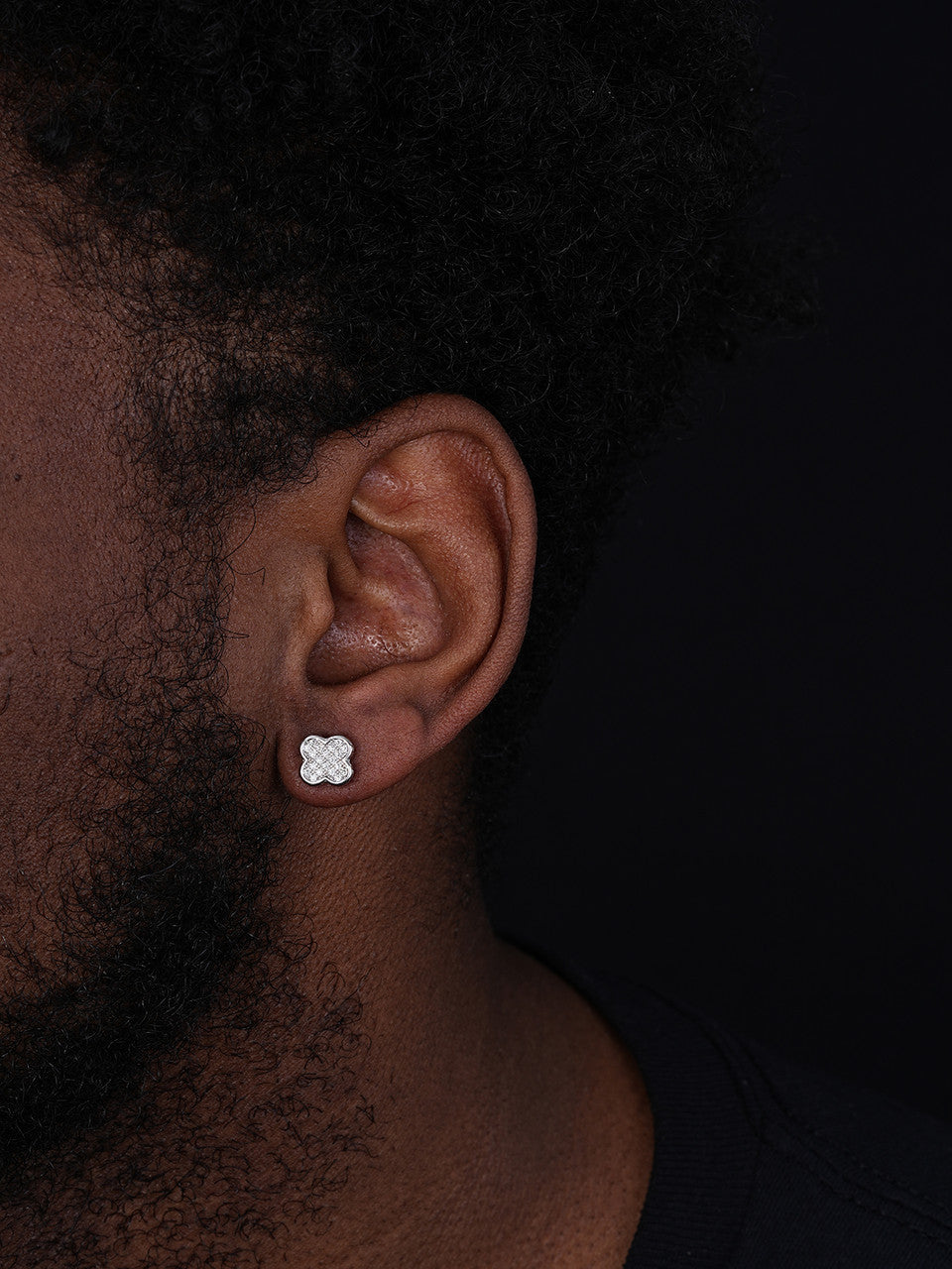 MOISSANITE Clover Fashionista Iced Out Earrings - 925 Silver - 10mm