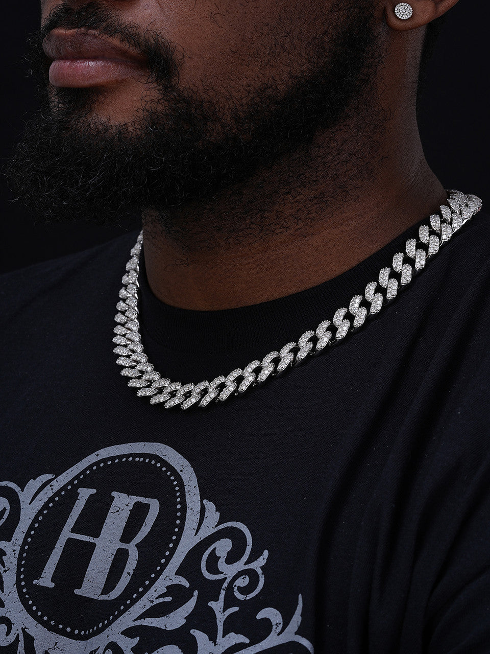 15mm Mens Miami Silver Diamond Cuban Link Chain Real Solid 925 Sterling Silver