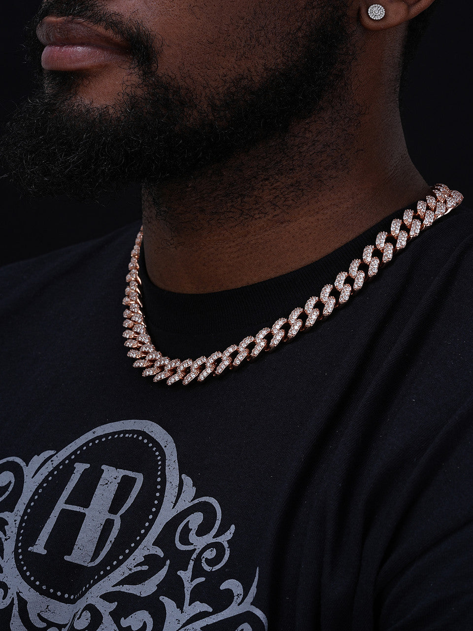 Classic Miami Cuban Link Chain Necklace Iced Out CZ Stones - 14k Gold Vermeil 925 Silver - 15mm - 18-36"