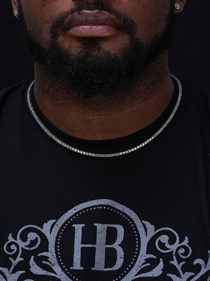 Blue Gray MOISSANITE Tennis Chain Necklace Iced Out - 925 Silver - 3mm - 16"-28"