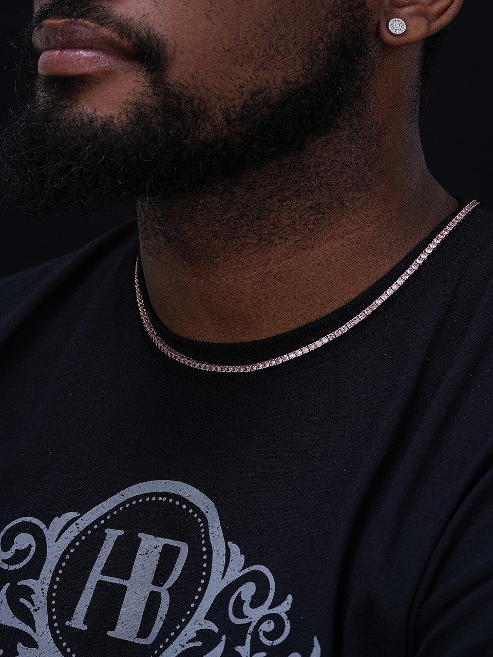 Tennis Chain Necklace Iced Out Purple CZ Stones - 925 Silver - 3mm - 16"-28"