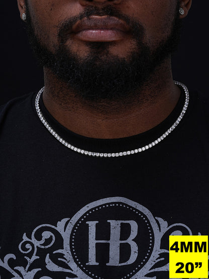 MOISSANITE #1 BESTSELLER Tennis Chain Necklace Iced Out - 14k Gold Vermeil, Rose Gold Vermeil Or 925 Silver - 3mm-7mm - 16"-30"