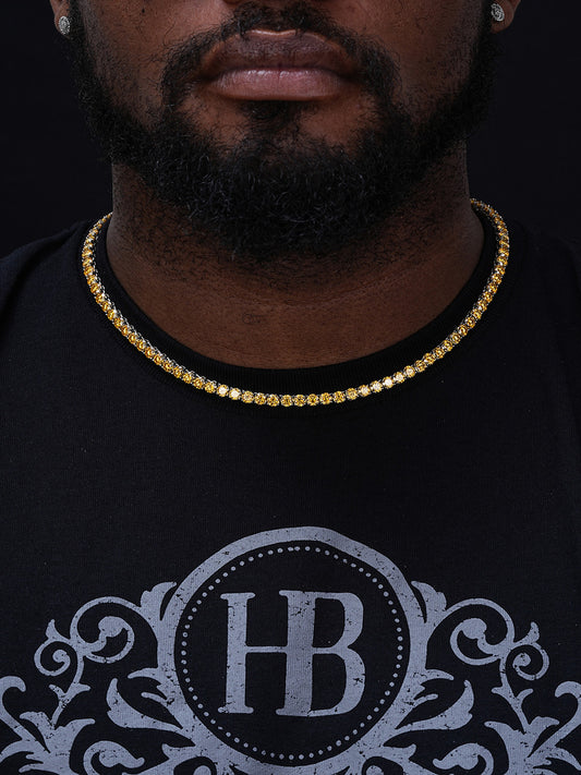 Canary Yellow MOISSANITE Tennis Chain Necklace Iced Out - 925 Silver - 5mm - 16"-30"