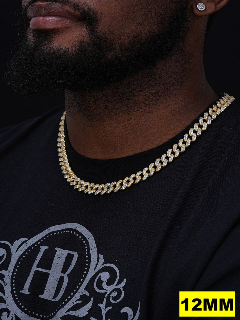 MOISSANITE Classic Miami Cuban Link Chain Necklace Iced Out - 14k Gold Vermeil 925 Silver - 6mm-18mm - 16-30"