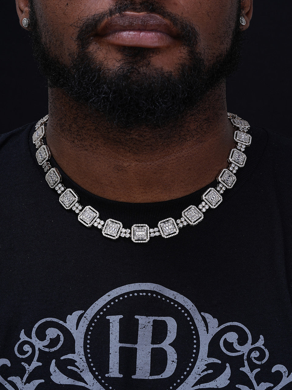 Custom Rapper Chain Necklace Iced Out CZ Stones - 925 Silver - 16mm - 18"-30"