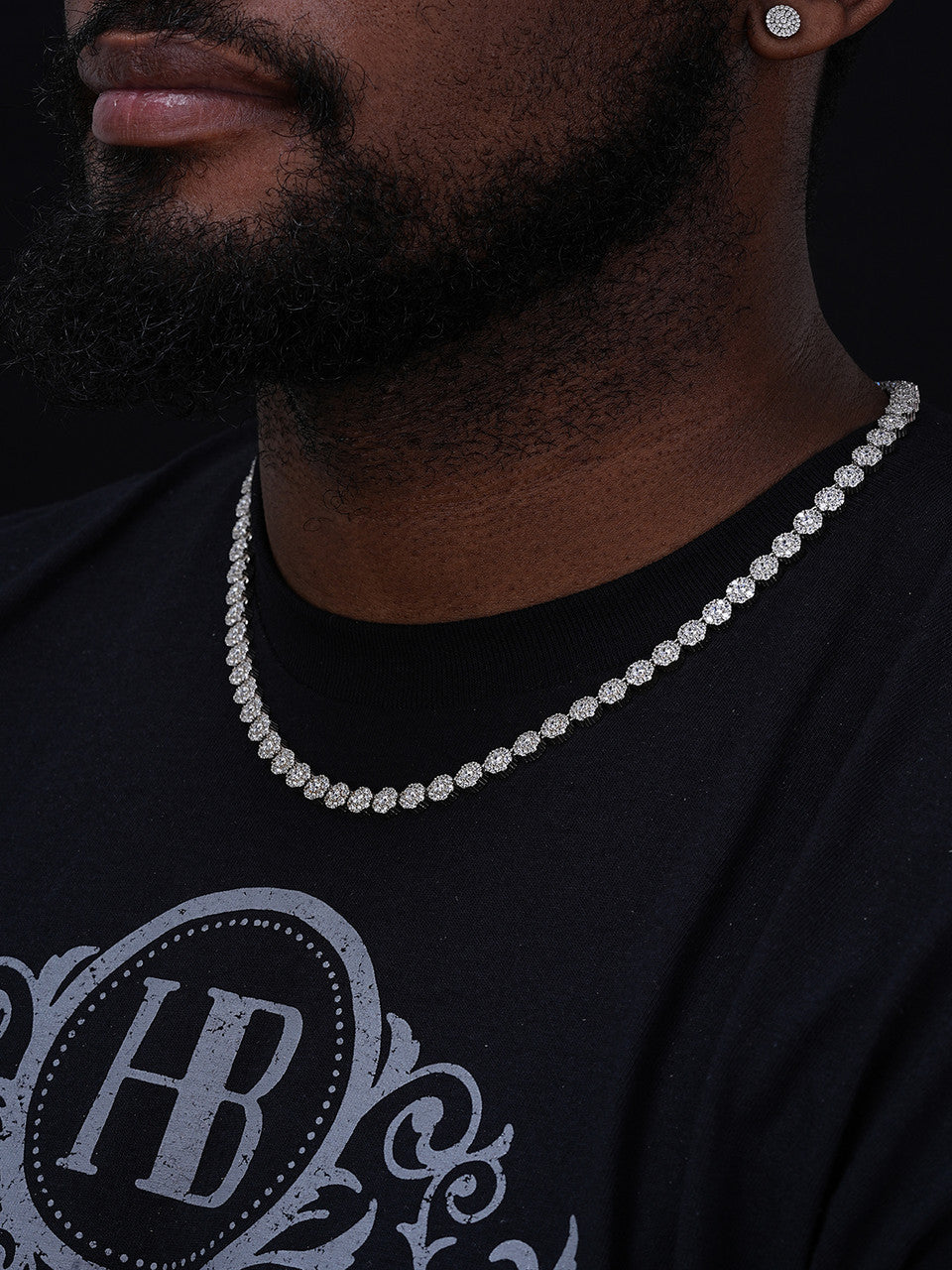 MOISSANITE Hip Hop Tennis Chain Necklace Iced Out- 925 Silver - 7mm - 16"-30"