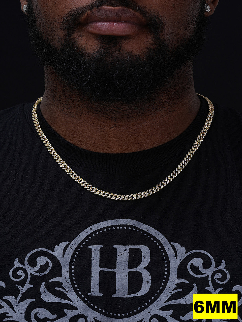 MOISSANITE Classic Miami Cuban Link Chain Necklace Iced Out - 14k Gold Vermeil 925 Silver - 6mm-18mm - 16-30"