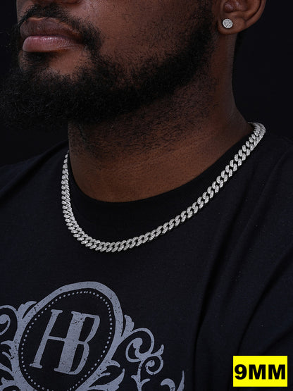 MOISSANITE Classic Miami Cuban Link Chain Necklace Iced Out - 925 Silver - 6mm-18mm - 16-30"