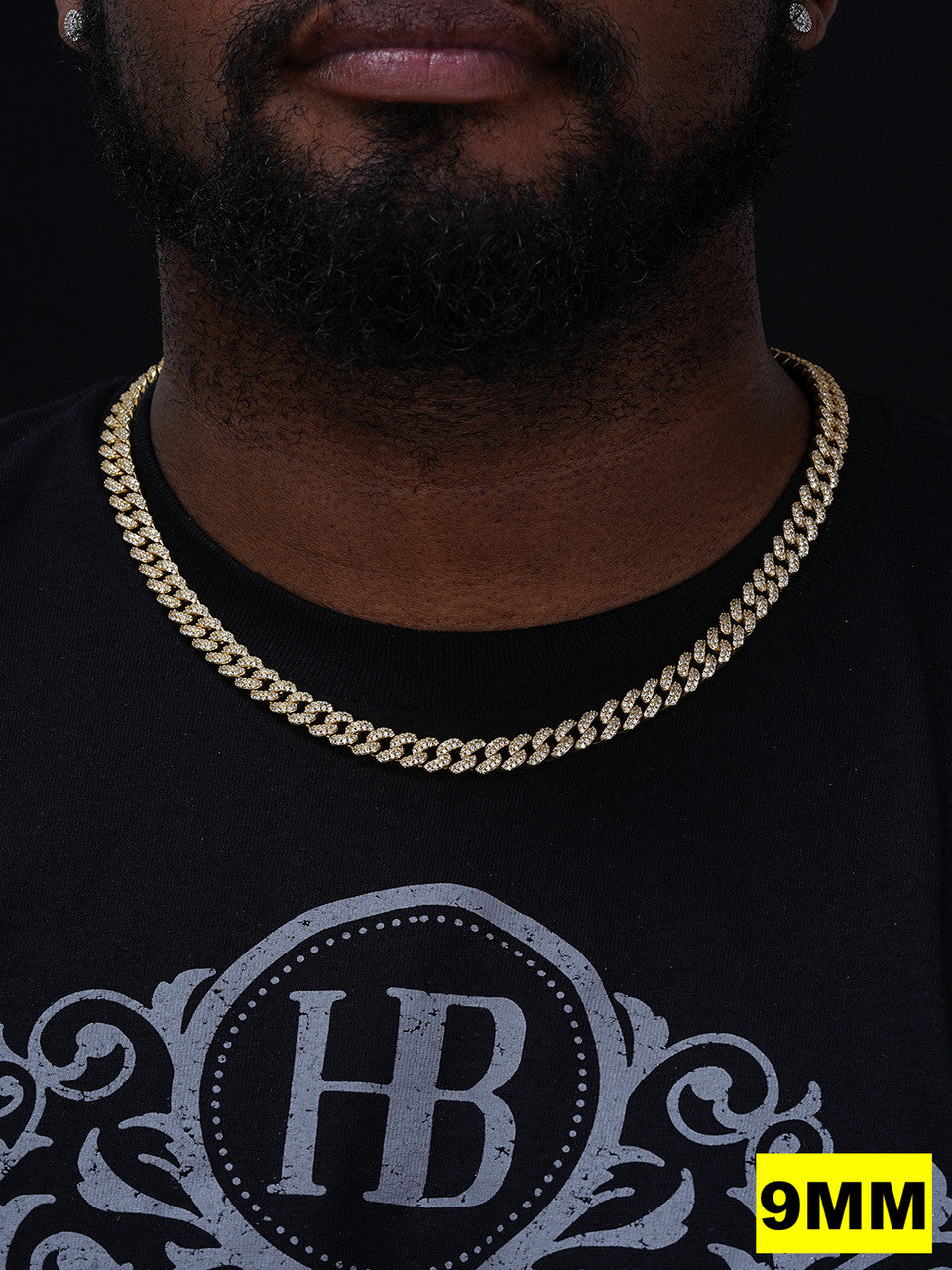 MOISSANITE Classic Miami Cuban Link Chain Necklace Iced Out - 14k Gold Vermeil 925 Silver - 6mm-18mm - 16-30"