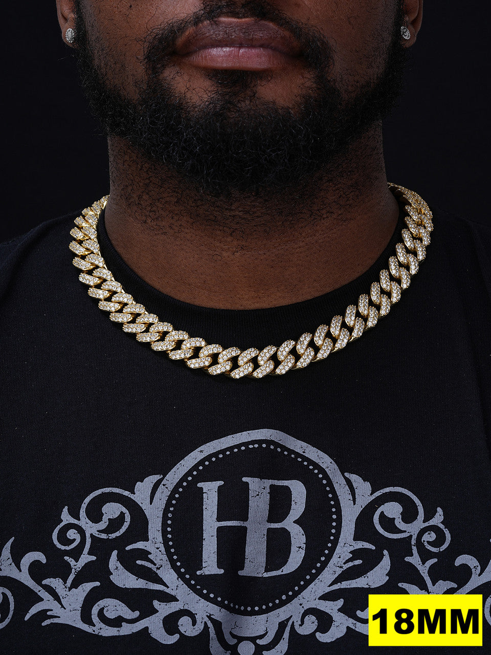 MOISSANITE Classic Miami Cuban Link Chain Necklace Iced Out - 14k Gold Vermeil 925 Silver - 6mm-18mm - 16-30"